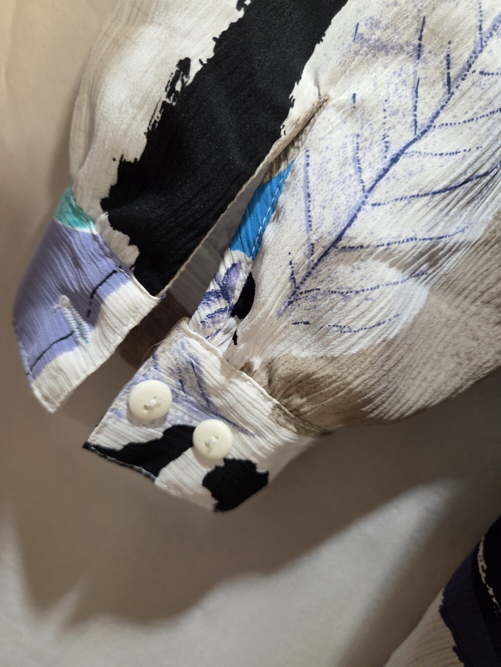 90s Abstract Geometric Plus Size Button Down Shirt With Shoulder Pads Size 22w - Picture 5 of 6